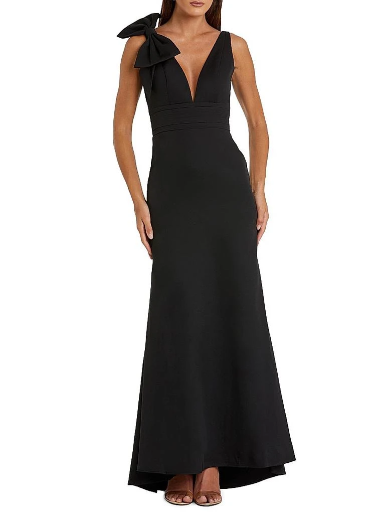 Mac Duggal Bow-Detailed Crepe Mermaid Gown