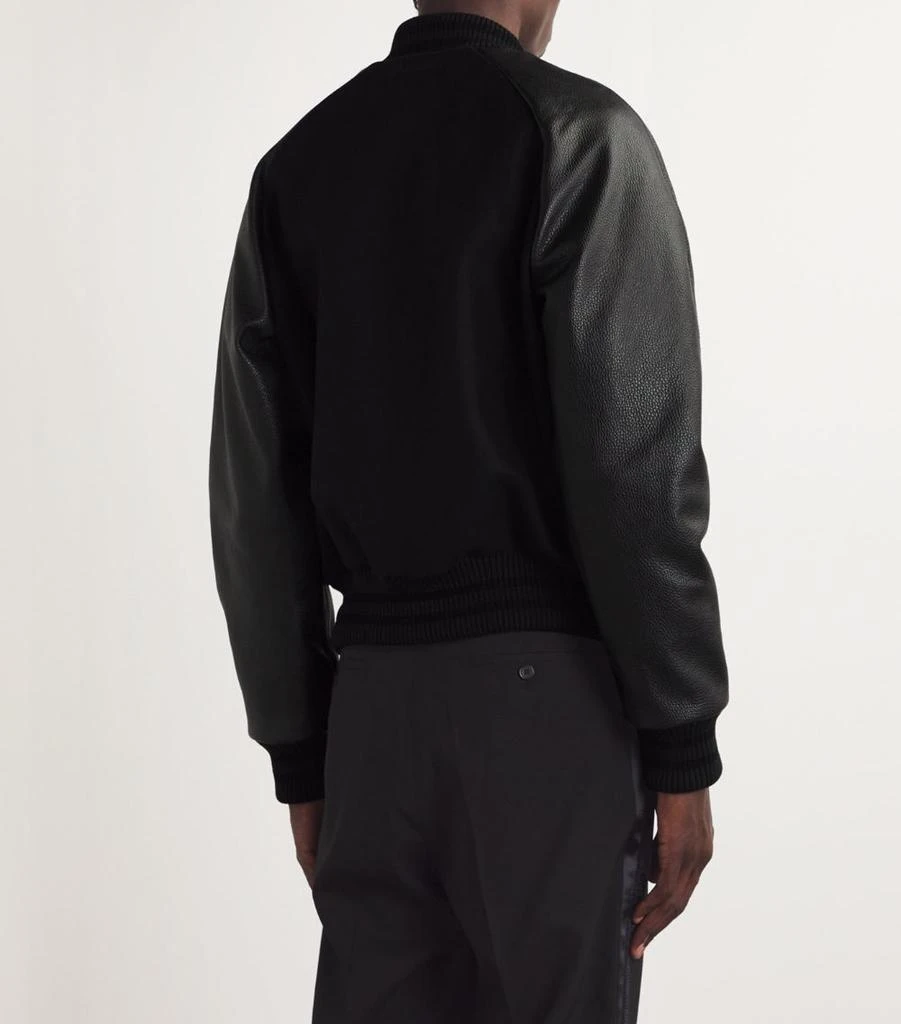 DSQUARED2 Wool-Blend Leather-Trim Varsity Jacket 4