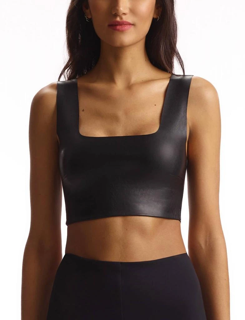 Commando Commando - Women's Faux Leather Squareneck Crop Top 2