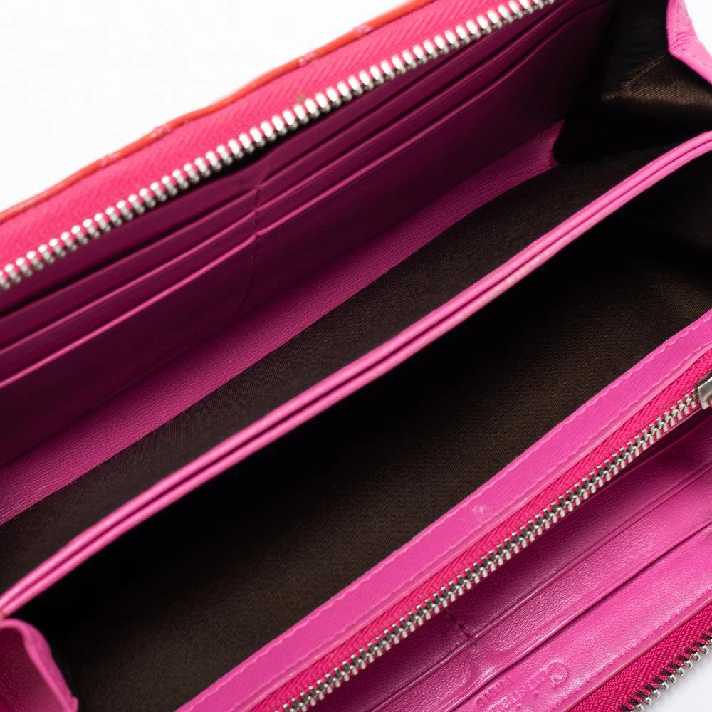 Dior Pink Patent Leather Lady  Zip Around Wallet 2