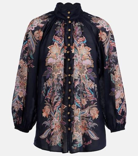 Zimmermann Rhiannon printed ramie blouse 1