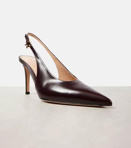 Gianvito Rossi Robbie 85 patent leather slingback pumps 5