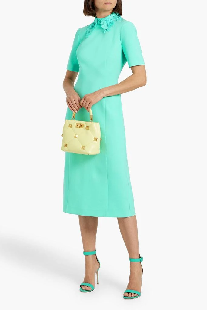 Oscar de la Renta Guipure lace-trimmed wool-blend crepe mini dress 2