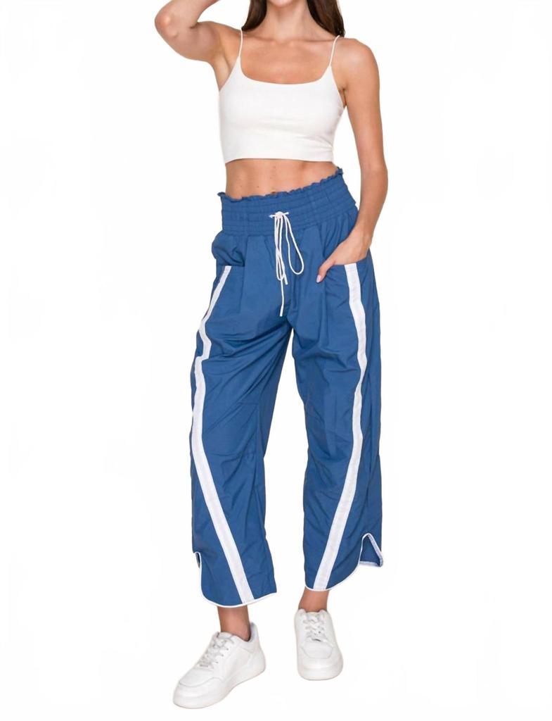 White Birch Breeze Track Pants In Vivid Blue