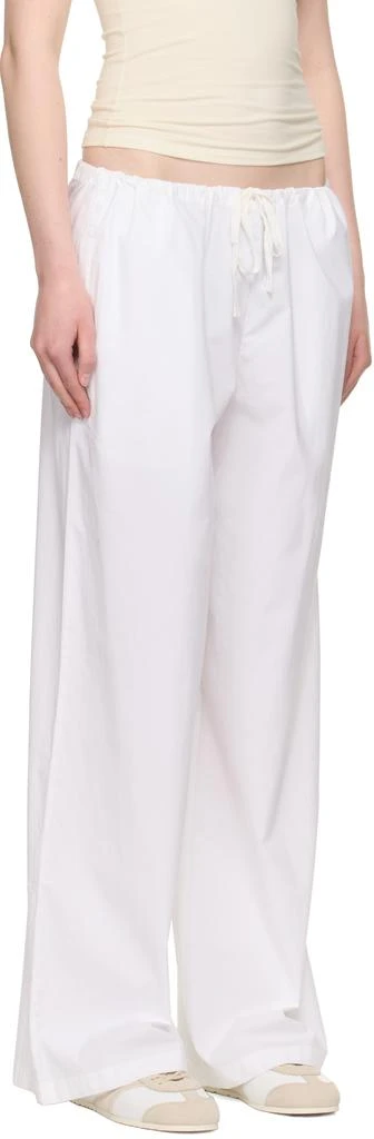 SKIMS White Cotton Poplin Straight Leg Pyjama Pants 2