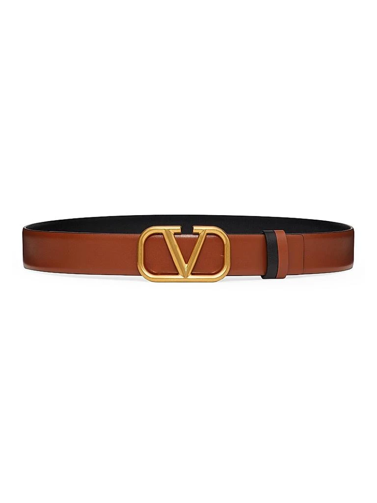 Valentino Reversible VLogo Signature Belt in Glossy Calfskin 30MM 1
