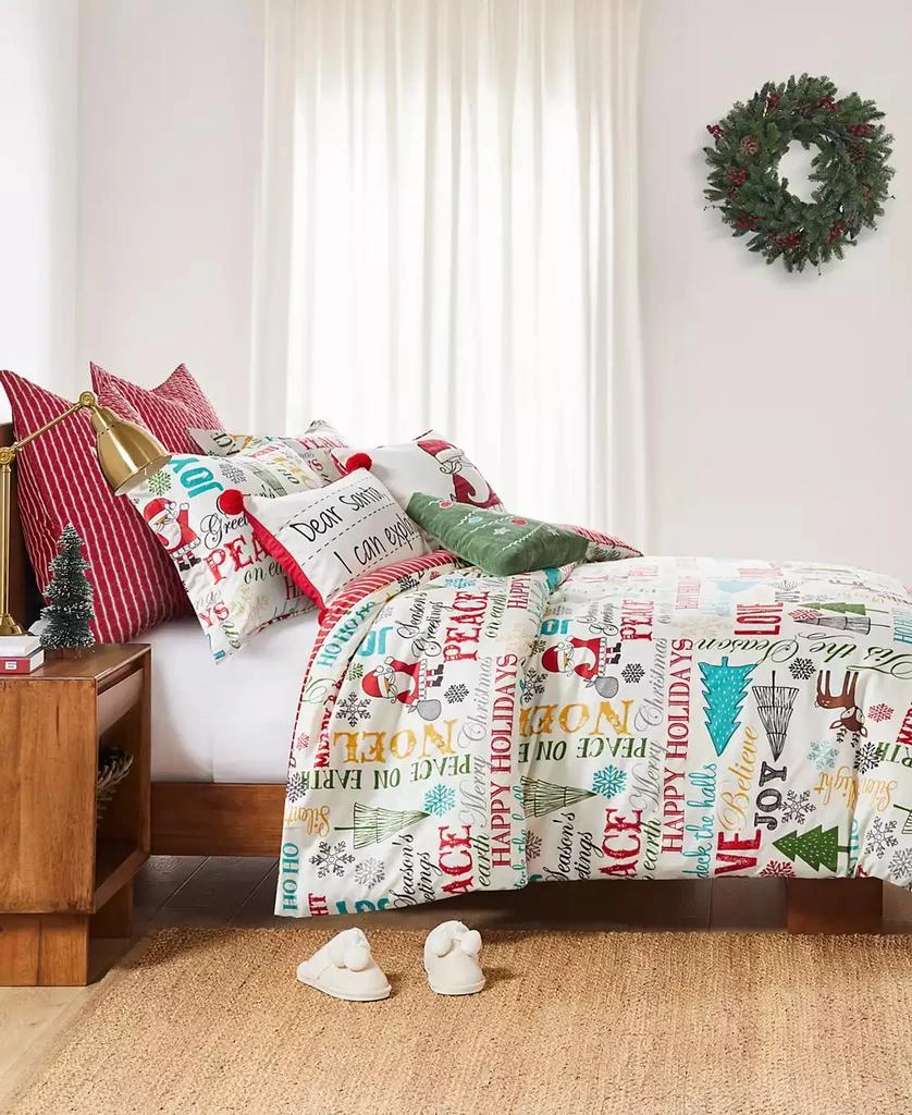 Levtex Merry Bright Santa Claus Lane Reversible 3-Pc. Duvet Cover Set 2