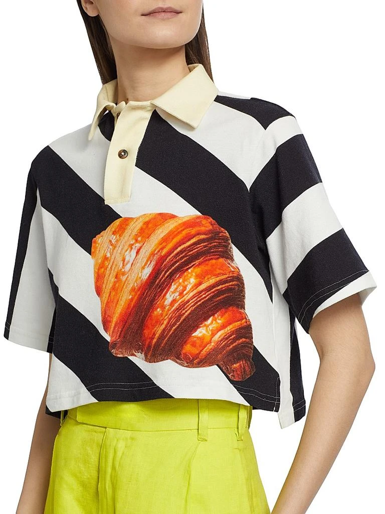 BruceGlen Croissant Striped Crop Rugby Polo Shirt 6