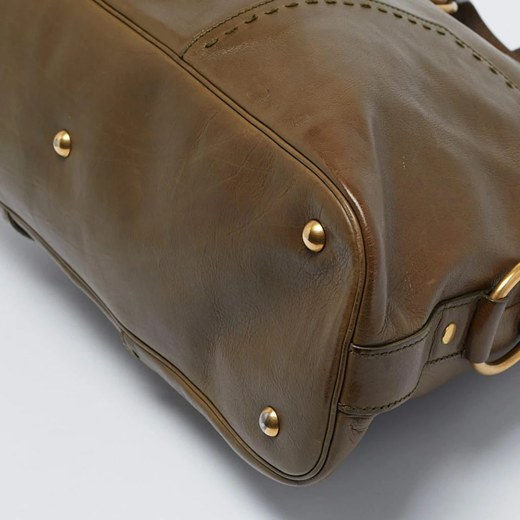 Yves Saint Laurent Yves Saint Laurent Olive Green Leather Large Muse Bag 23