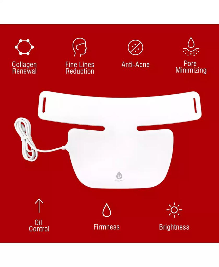 PURSONIC Complete LED Skincare Therapy Bundle: Neckplate, 7-in-1 Light Therapy Wand & 7-in-1 Face Mask