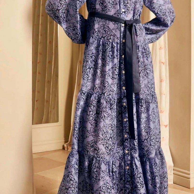 Hannah Artwear Larissa Long Sleeve Dress In Margarita Serenade 1