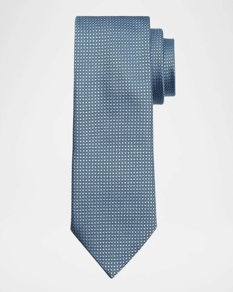 ZEGNA Men's Micro-Neat Silk Tie 1