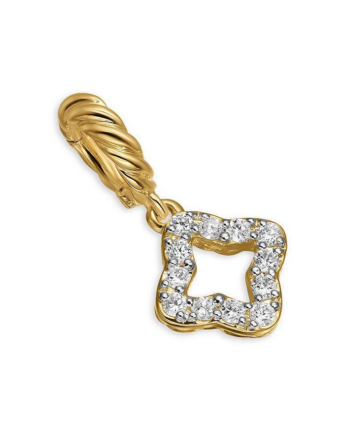 David Yurman Micro Pavé Quatrefoil Amulet in 18K Yellow Gold with Diamonds, 7.4mm