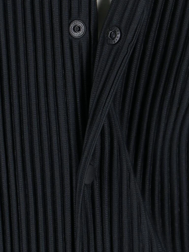 Homme Plissé Issey Miyake Homme Plissé Issey Miyake V-Neck Pleated Knit Cardigan 3