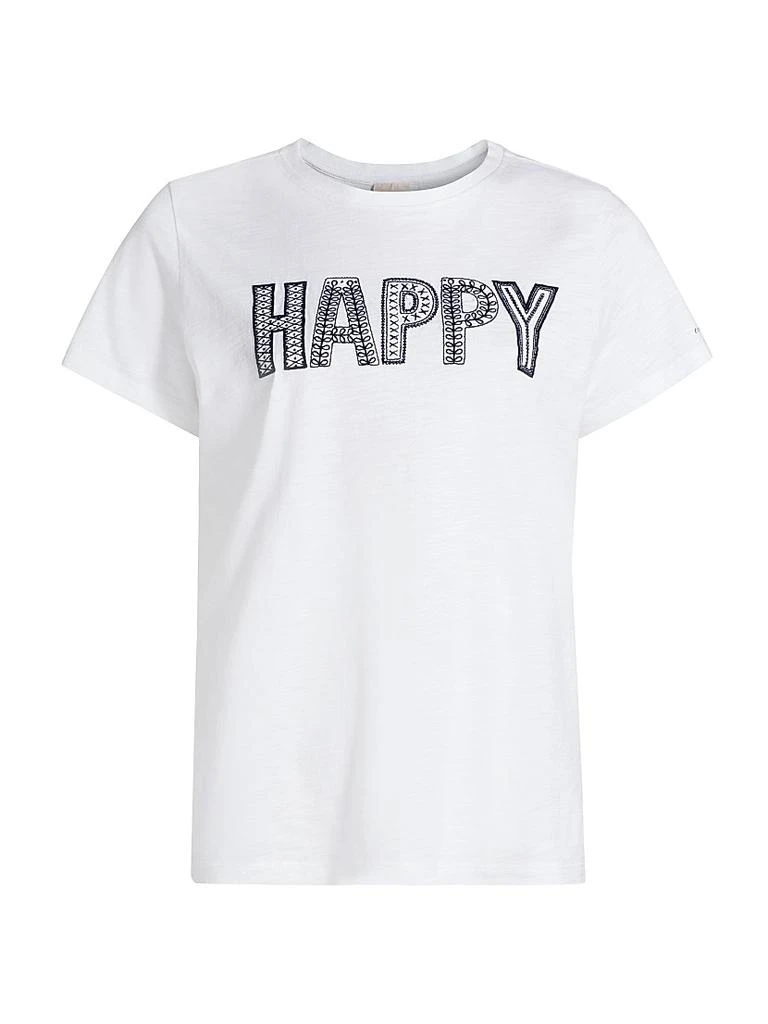 Cinq à Sept Embroidered "Happy" Cotton T-Shirt 1