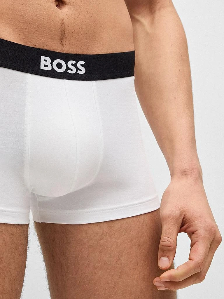 Hugo Boss Three-Pack of Stretch-Cotton Trunks with Logo Waistbands 4
