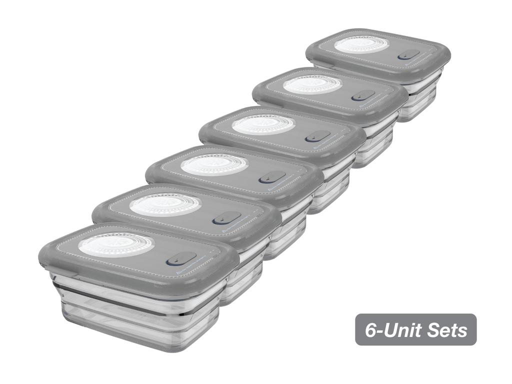 MNML Collapsible Silicone Food Storage Container Set of 6 - 1160 ml - Grey