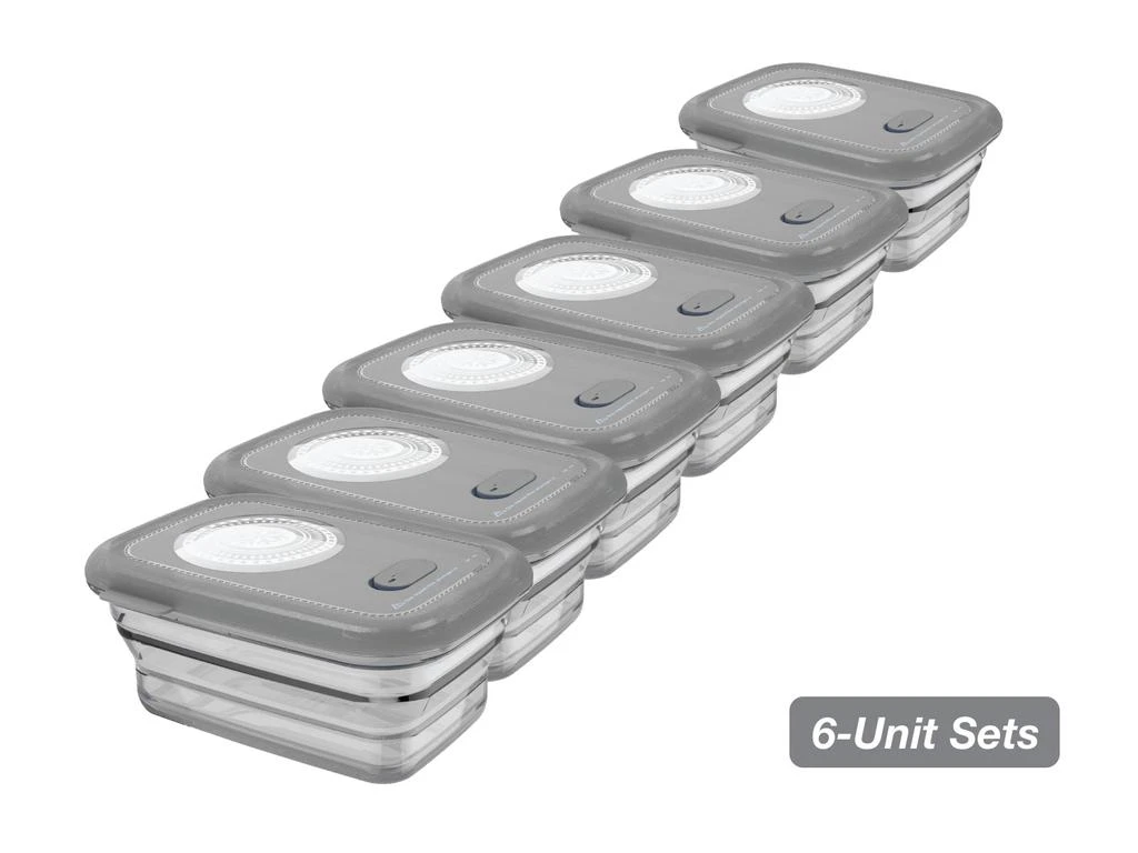 MNML Collapsible Silicone Food Storage Container Set of 6 - 1160 ml - Grey 2