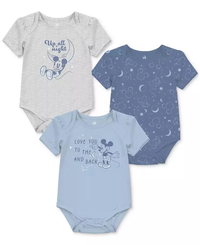Disney Baby Mickey Mouse Short-Sleeve Bodysuits, 3 Pack 1
