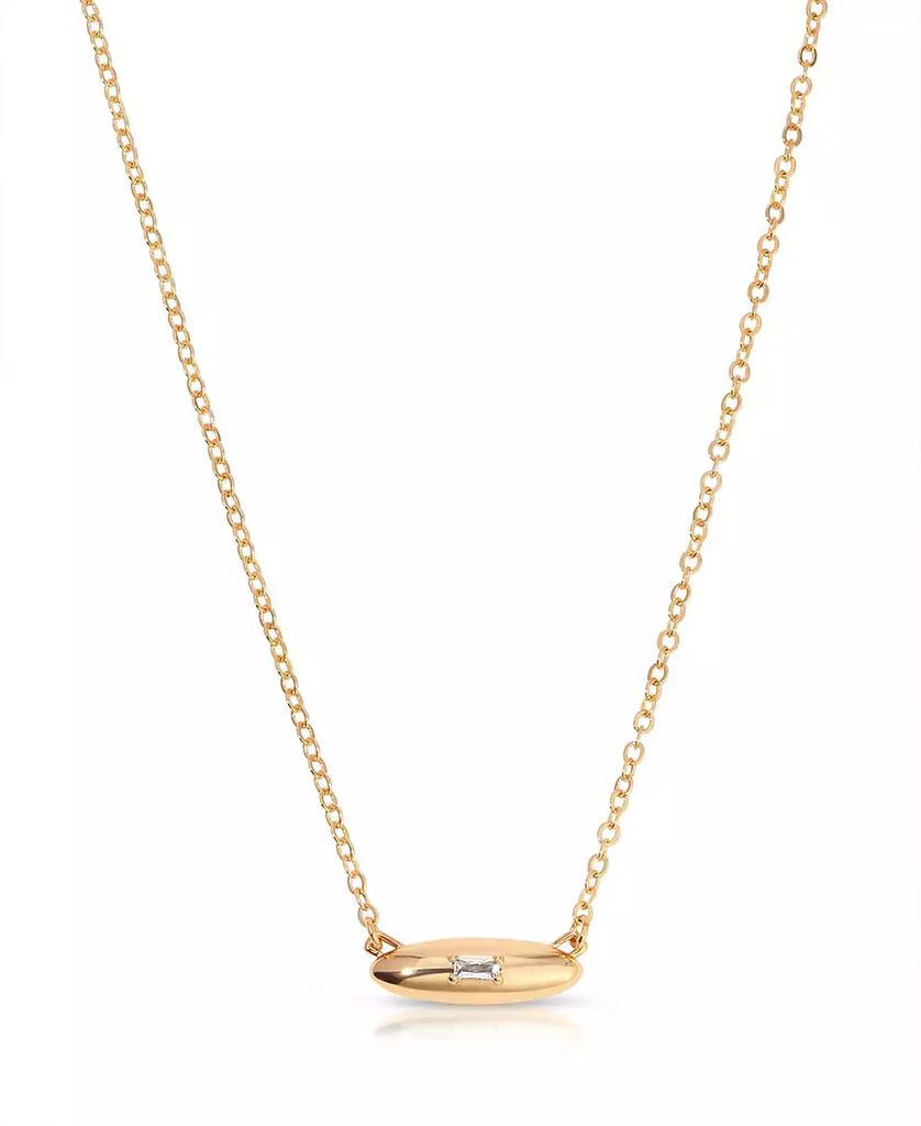 Ettika Jewelry Oval Dome Baguette Simple Pendant Necklace