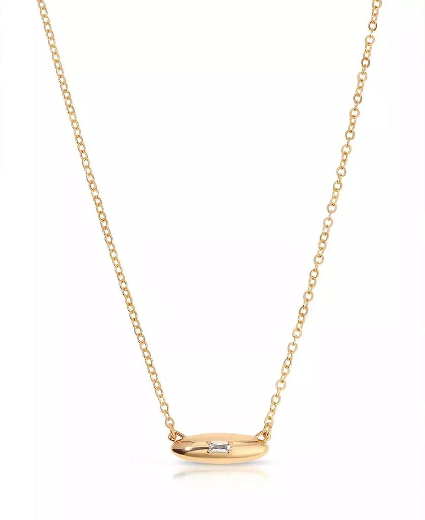 Ettika Jewelry Oval Dome Baguette Simple Pendant Necklace 2