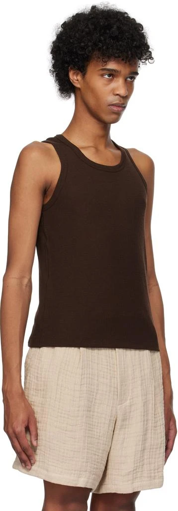 Tonywack Brown Super Fine Wool Ribbed Tank Top 2