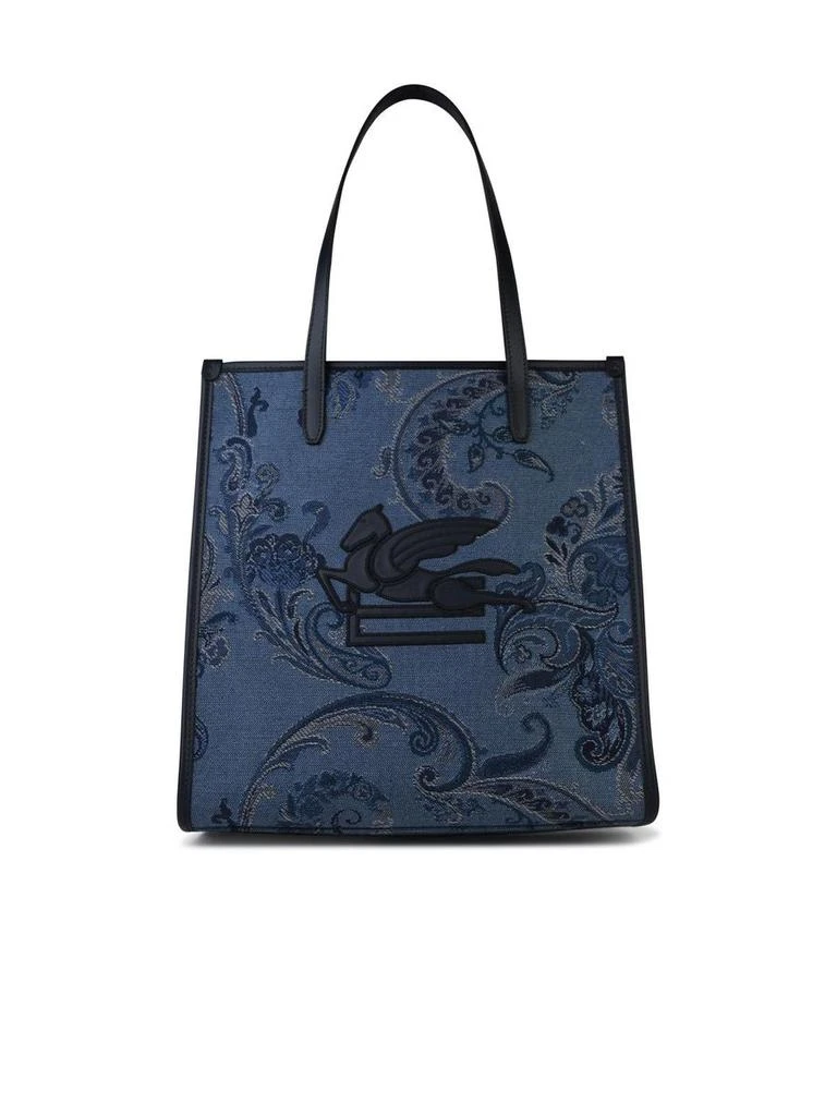 ETRO Etro 'Shopping Love Trotte' Blue 'Jacquard' Bag 1