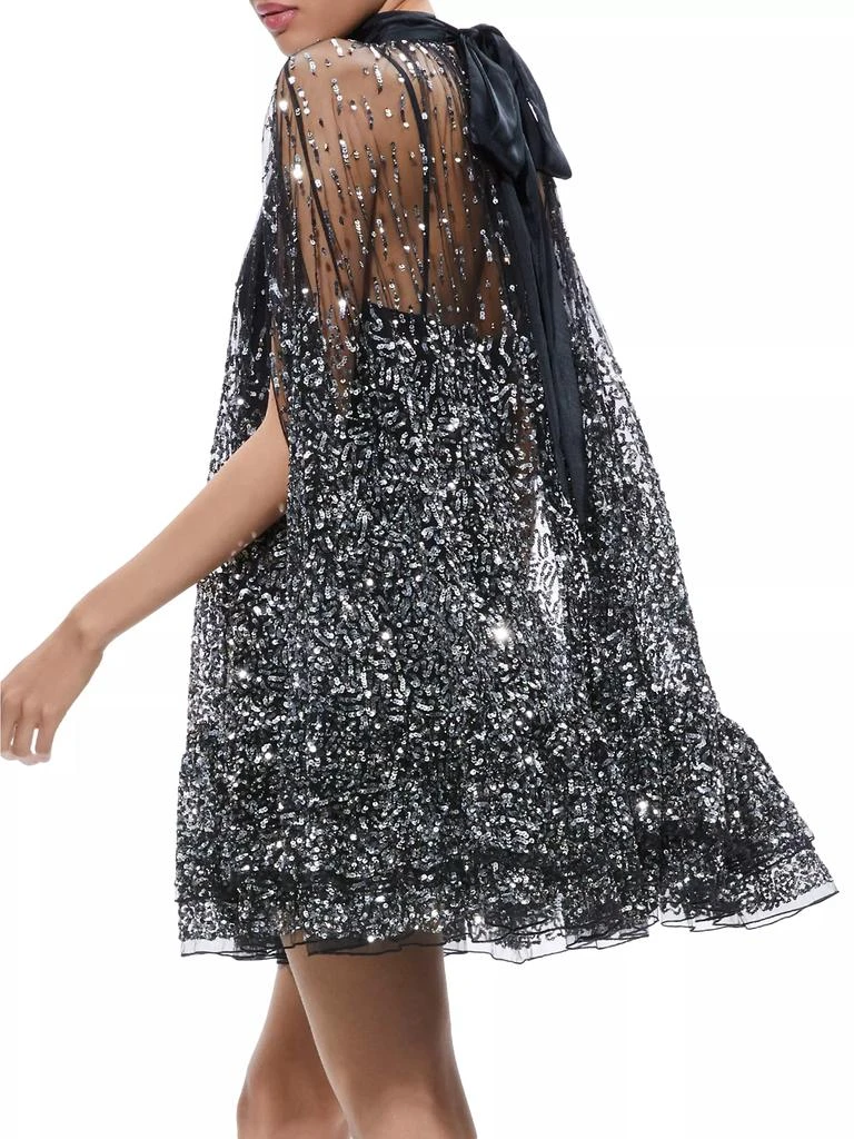 Alice + Olivia Zenon Sequined Cape Minidress 5