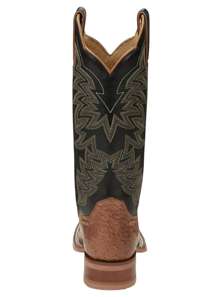Justin Women's Ralston Western Boots - Medium In Cognac Smooth Ostrich 3
