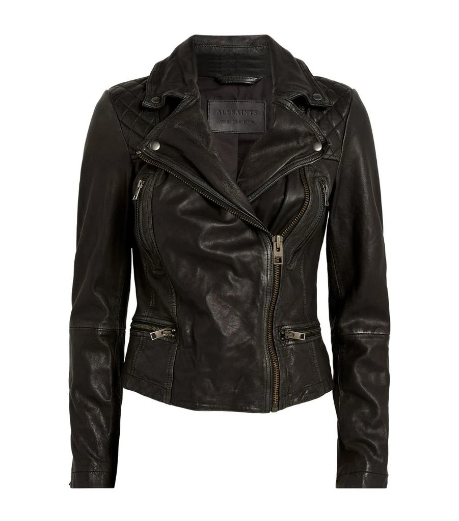 ALL SAINTS Leather Cargo Biker Jacket 1