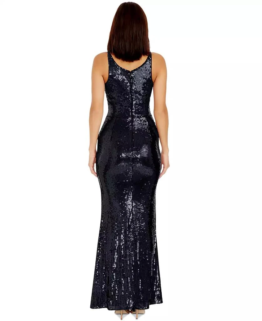 Dress The Population Women's Iris Sequined Side-Slit Gown 2