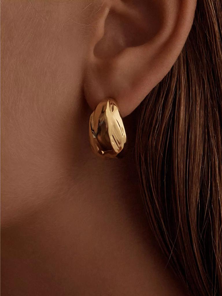 Amber Sceats Zagora Petite Florie 24K-Gold-Plated Hoop Earrings