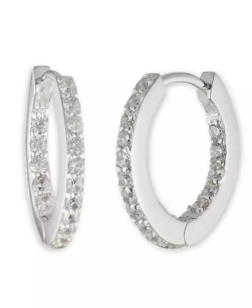 Ralph Lauren Sterling Silver and Cubic Zirconia Huggie Hoop Earring 1