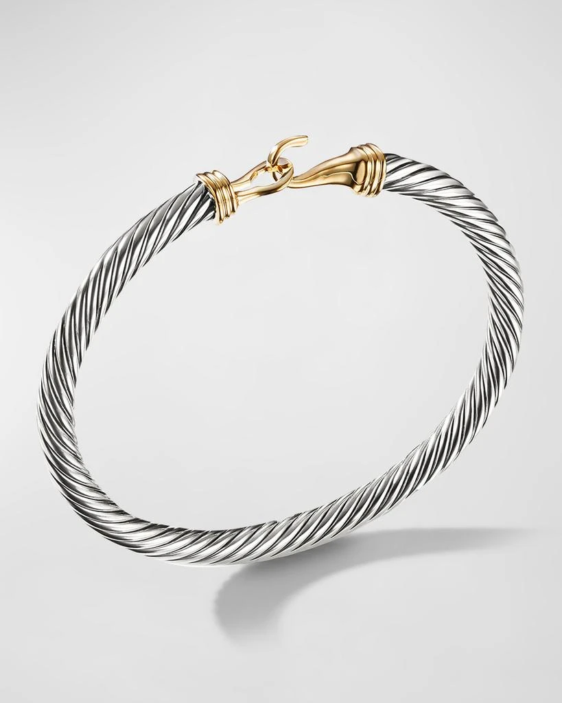 David Yurman Cable Buckle Bracelet with 14K Gold in Silver, 5mm 3