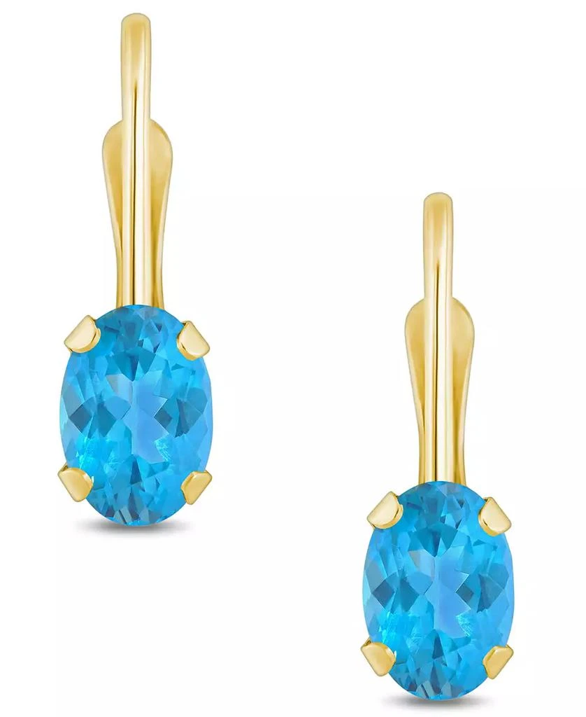 Macy's Gemstone Leverback Earrings in 10K Yellow Gold 3