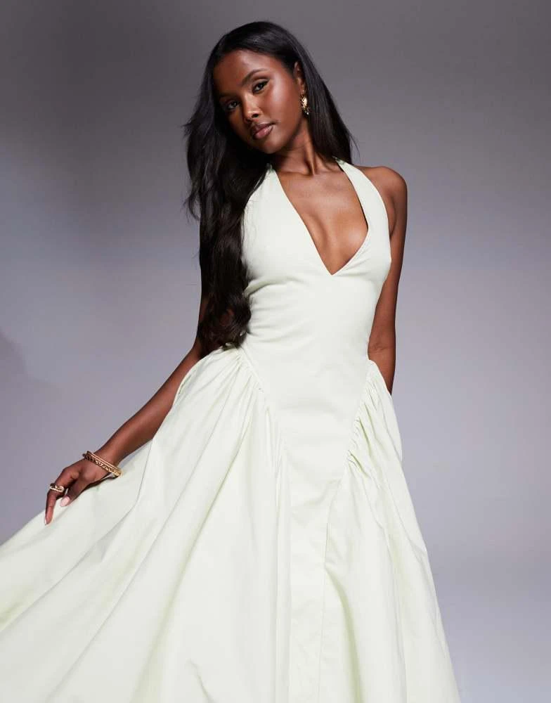 House of CB House of CB Marilyn halter midi sundress in pistachio - Dresses  & Skirts - Free Shipping - BeyondStyle