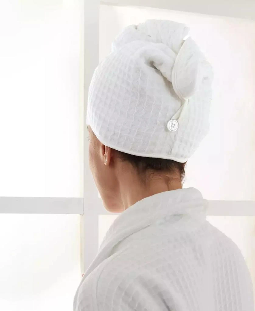 Uchino Waffle Twist Cotton Hair Towel, 10" x 26" 4