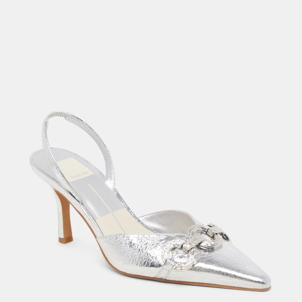 Dolce Vita Haylee Heels Silver Distressed Leather 2