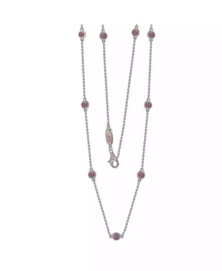 Suzy Levian New York Suzy Levian Sterling Silver 1.80cttw Sapphire Station Necklace