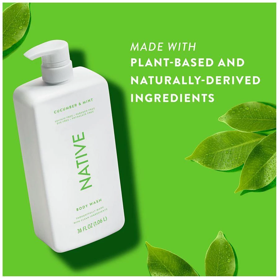 Native Body Wash, Sulfate Free, for Women and Men Cucumber & Mint 6