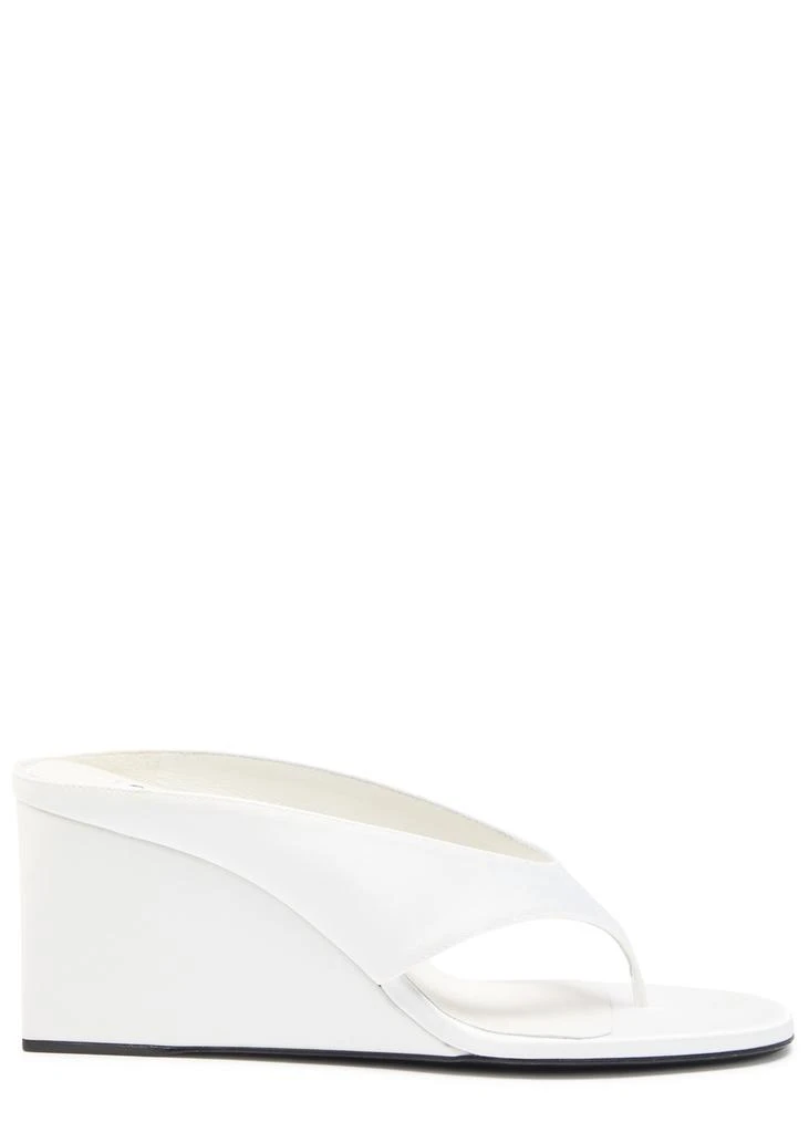 Alaïa Cube 75 satin thong wedge mules 1