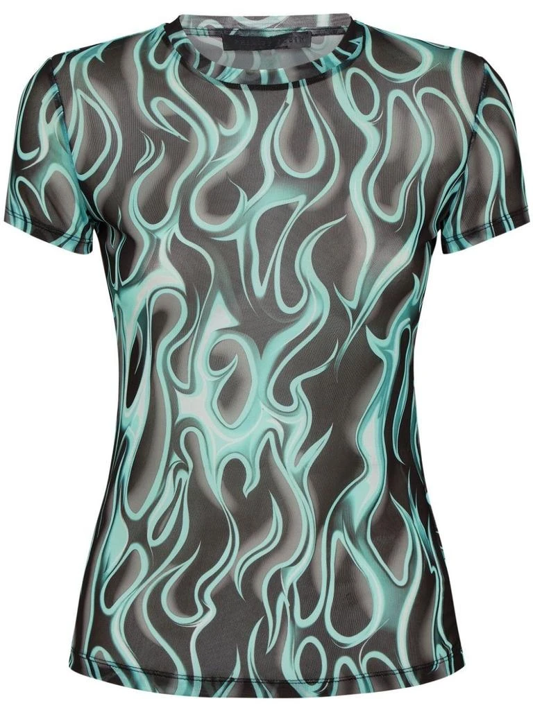 Philipp Plein Philipp Plein `Flame` Short Sleeve Tulle T-Shirt 1