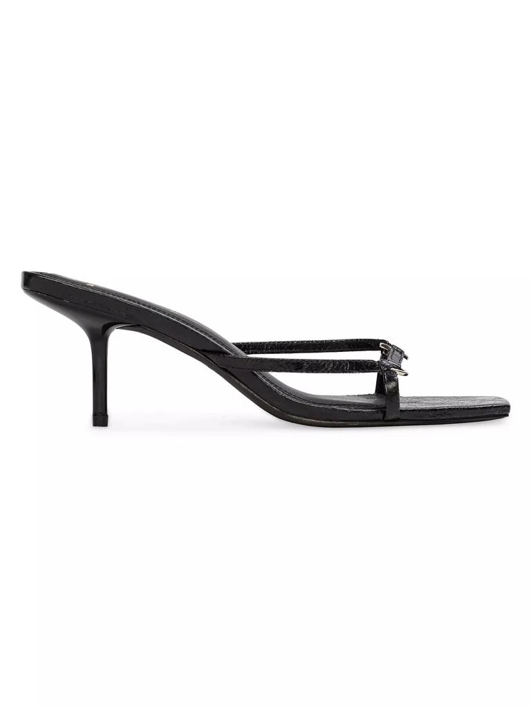 Black Suede Studio Frankie 65MM Mid Heel Sandals 1