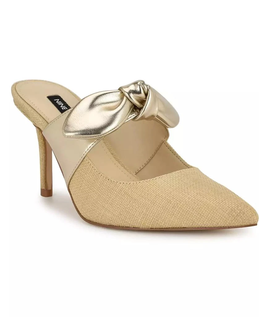 Nine West Women's Demmure Bow Strap Slip-On Stiletto Pumps 1