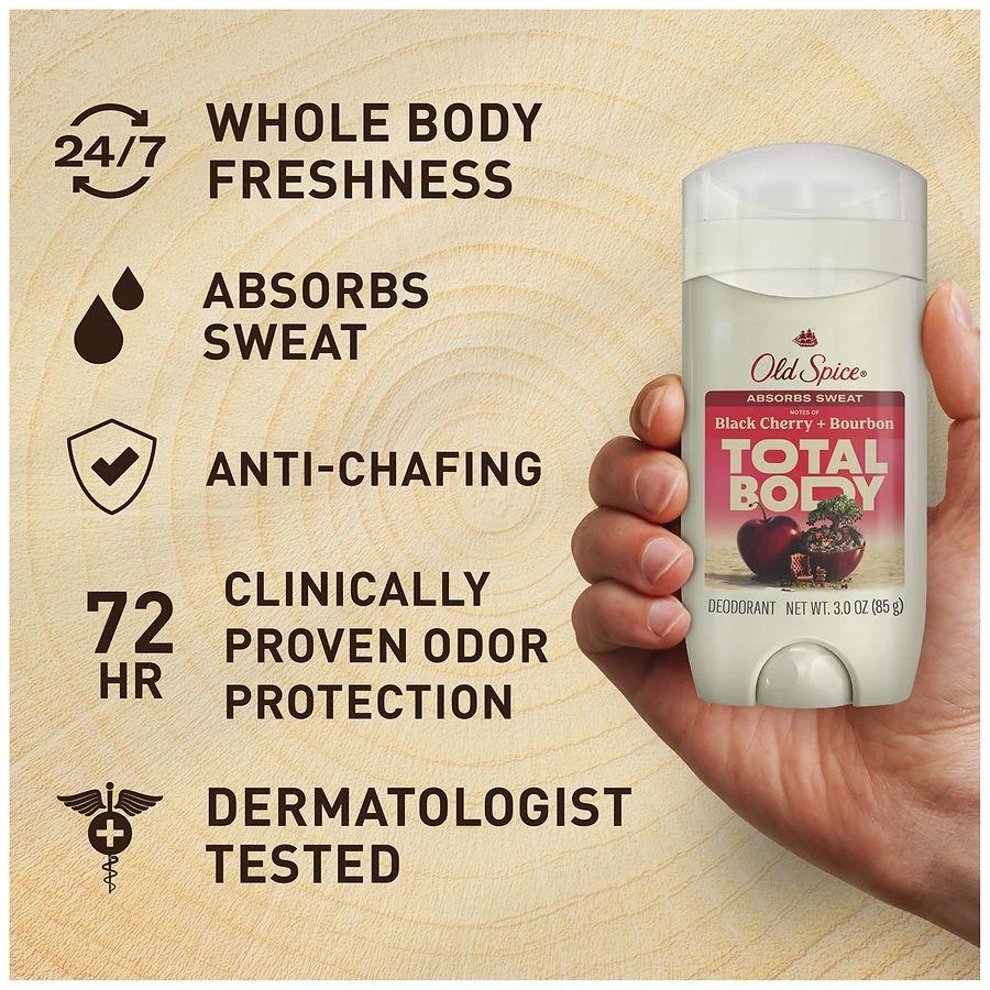 Old Spice Deodorant Stick, Aluminum Free Black Cherry + Bourbon 4