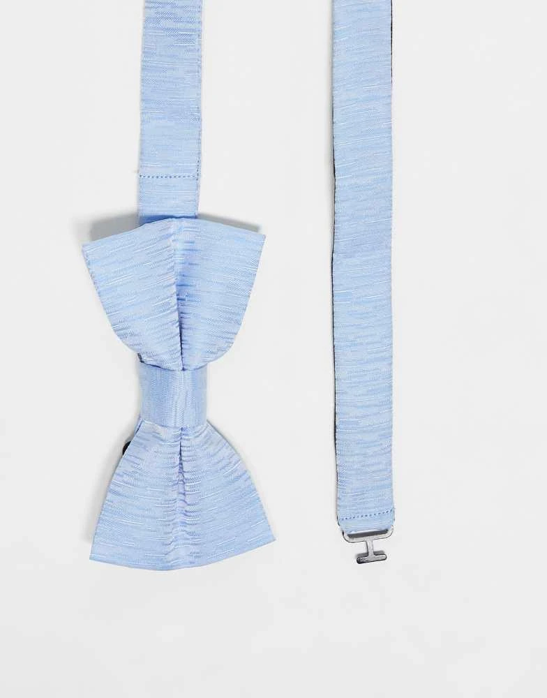 French Connection Mens French Connection plain bow tie in sky blue 1