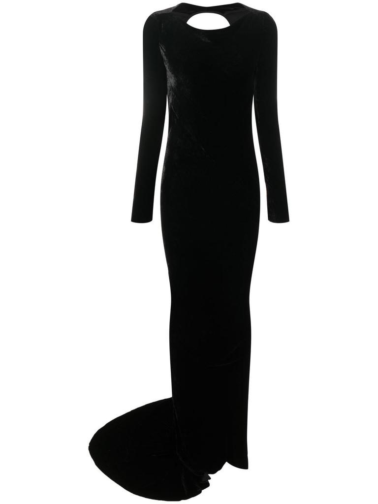 Rick Owens Glenda open-back velvet gown - women -  -  - Black