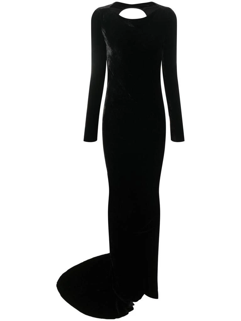 Rick Owens Glenda open-back velvet gown - women -  -  - Black 1