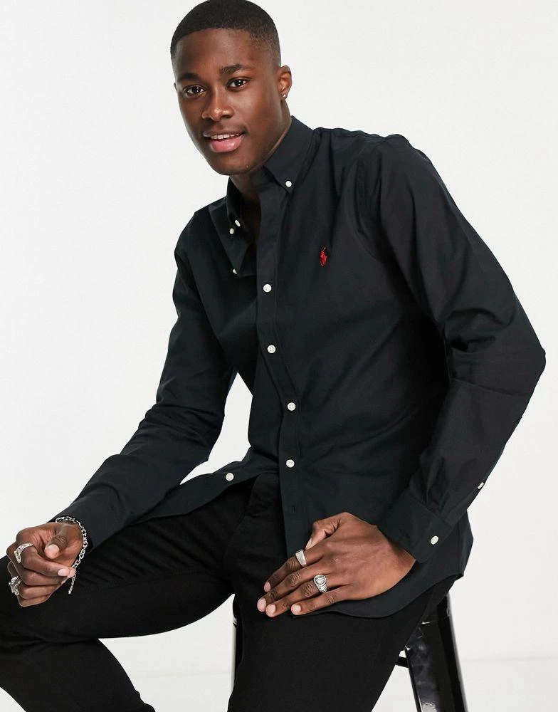 Ralph Lauren Polo Ralph Lauren slim fit stretch poplin shirt in black 1