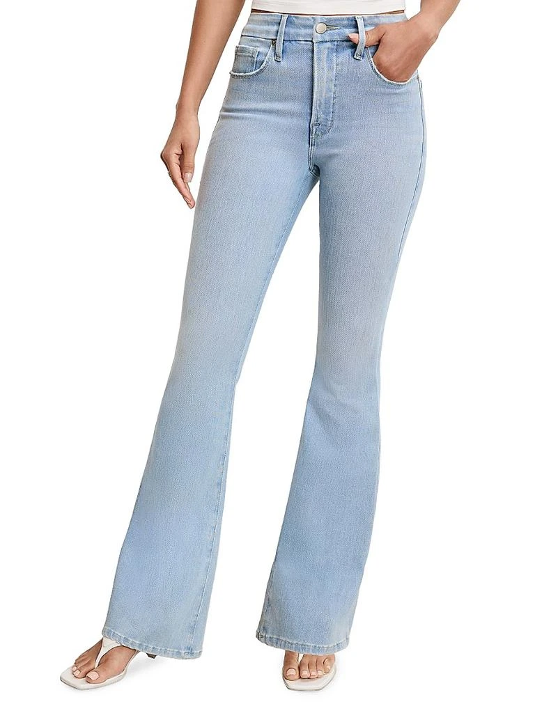 Good American Soft Tech Good Legs Boot-Cut Flared Jeans 4